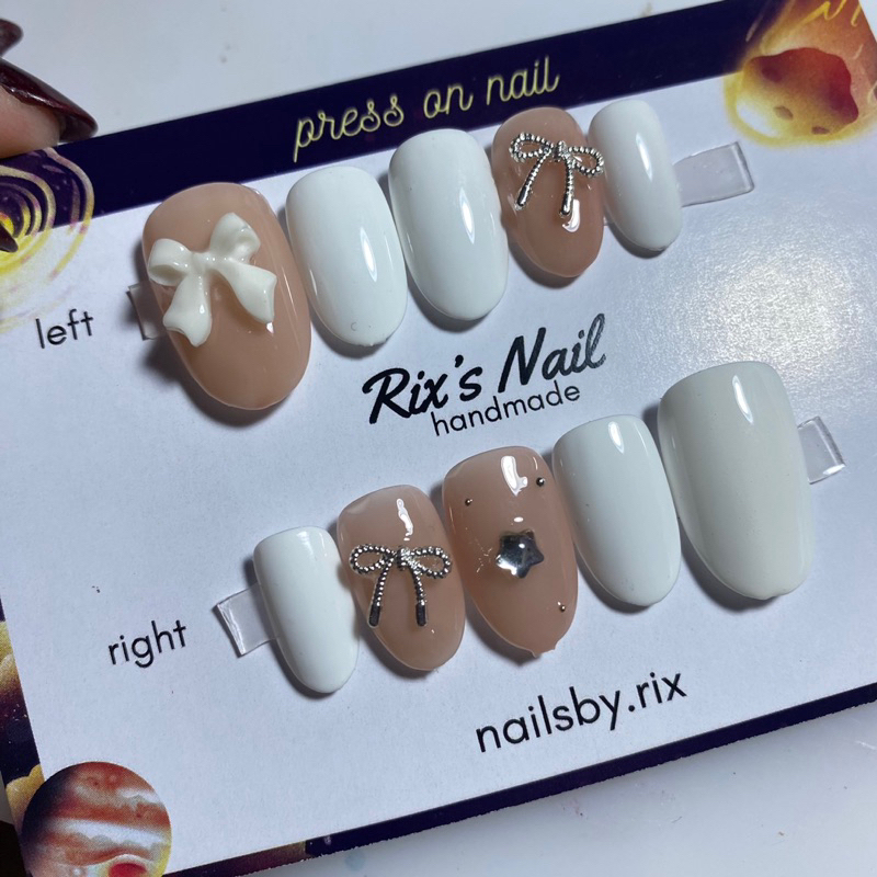 Rix Nail white press on nail