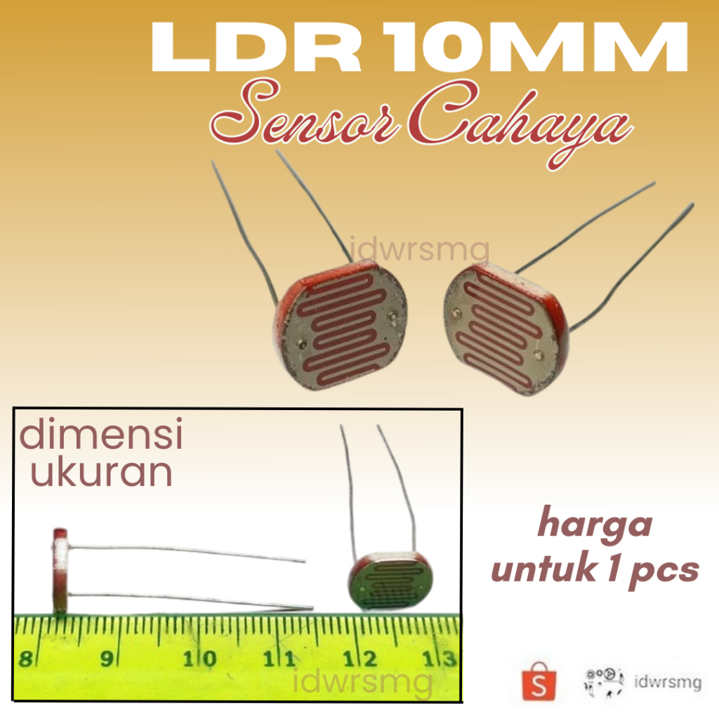 Sensor Cahaya Sensor LDR 10mm Light Dependent Resistor 1cm 10mm