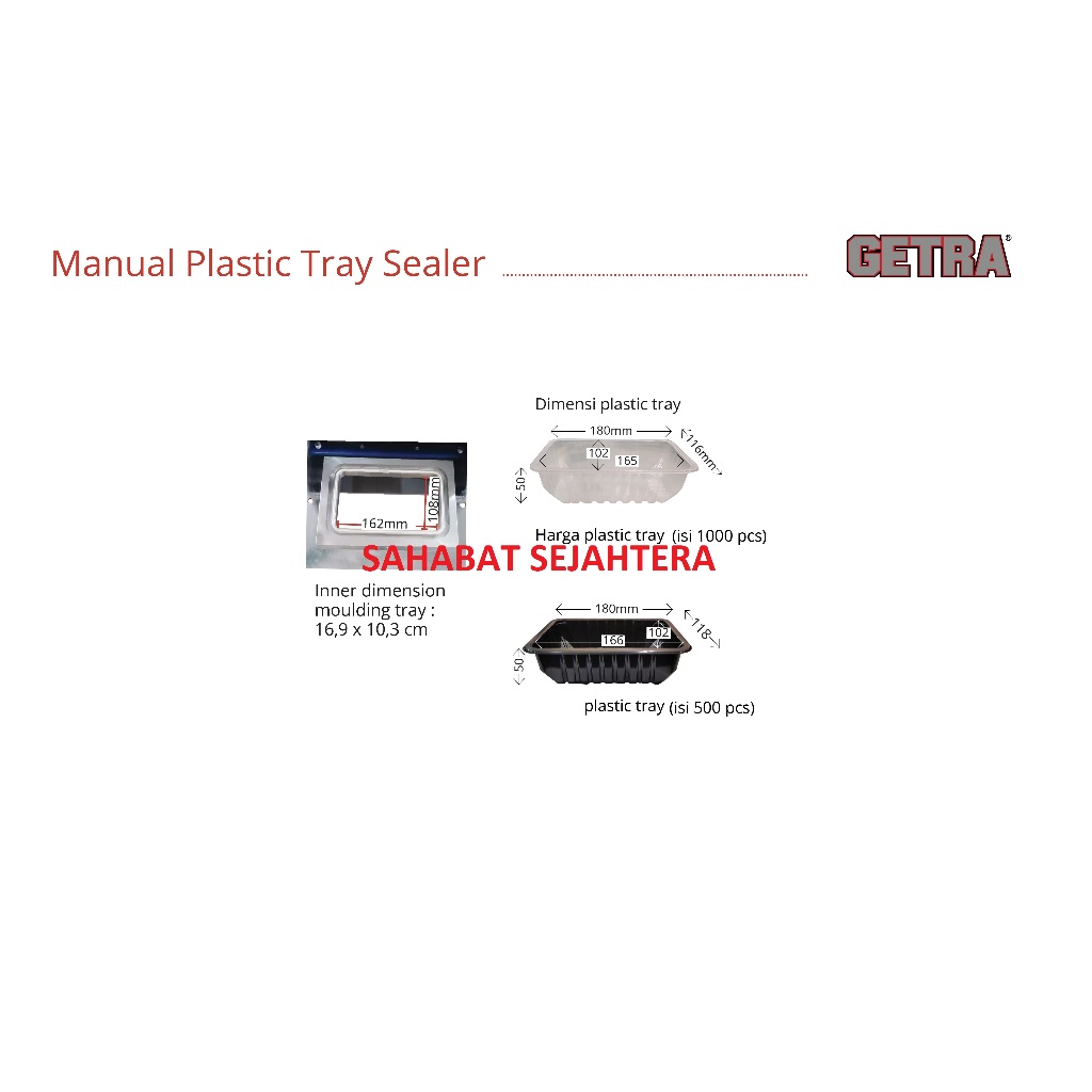 GETRA Plastic Tray for ET-T8S