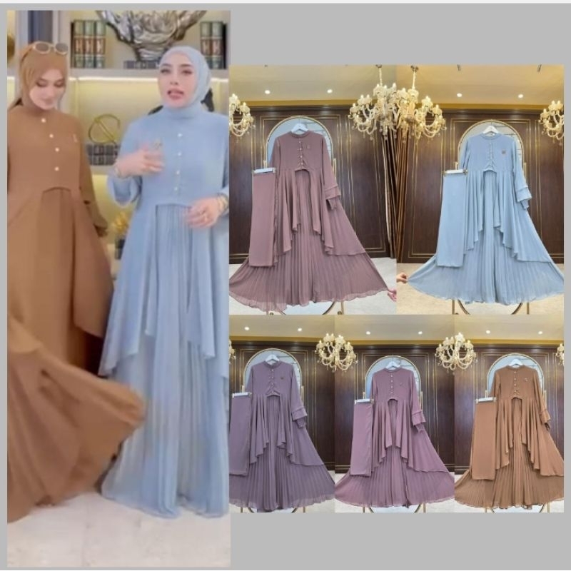 SHELLASAUKIA GAMIS SET PASHMINA PRISKET