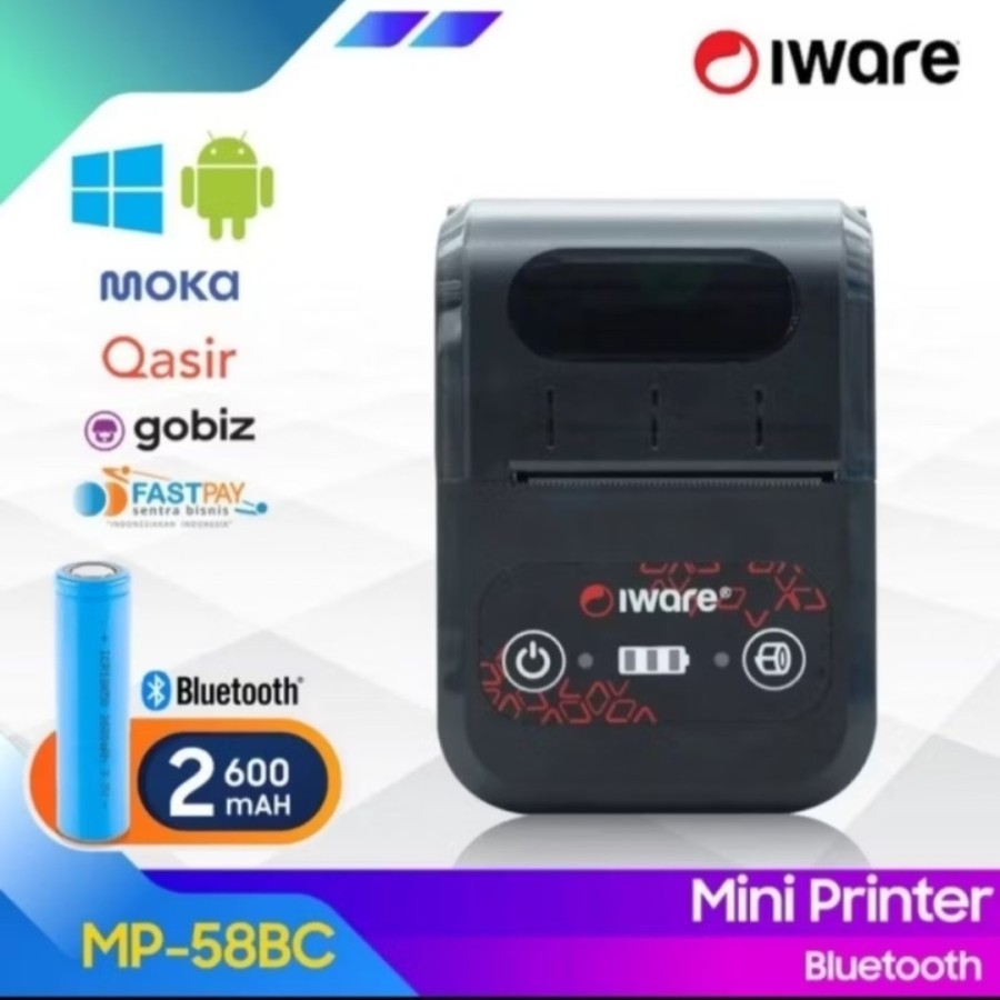 Printer Kasir Thermal Bluetooth Iware Mp58 - Printer Struk - Printer Token 58mm - usb dan bluetooth