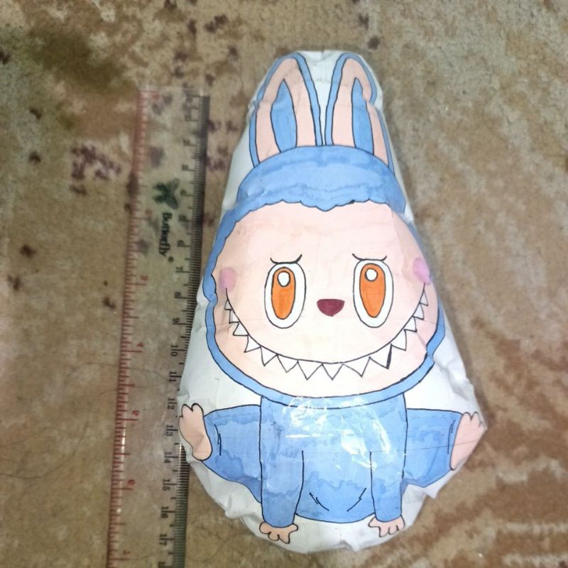 paper squishy labubu biru
