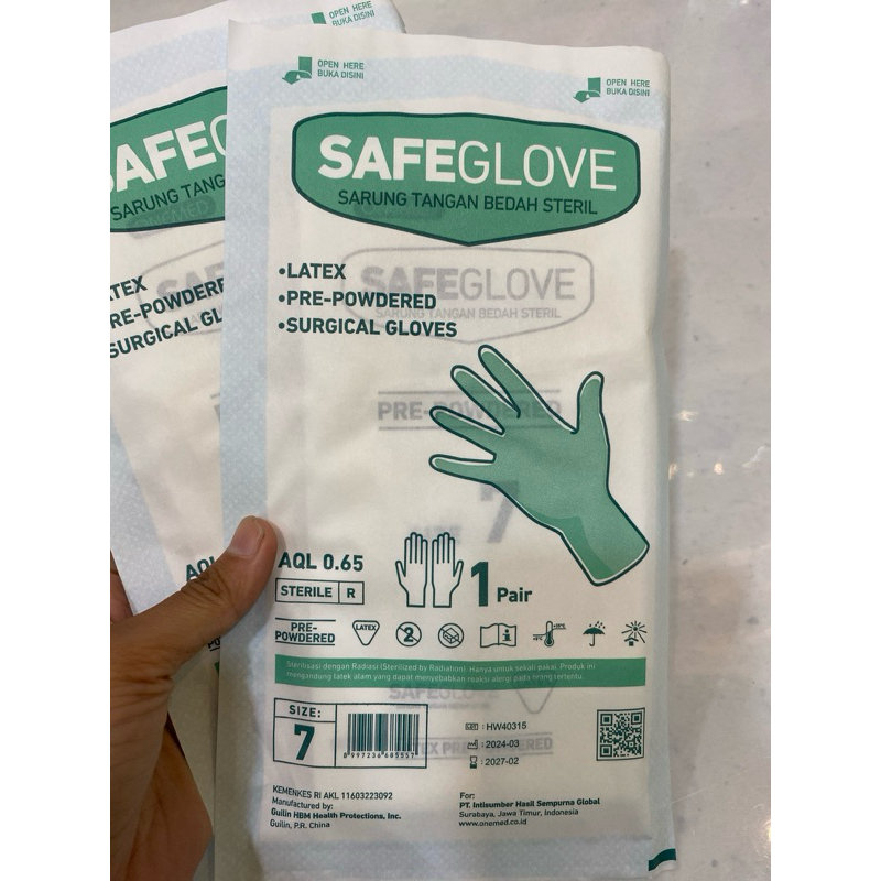 Save glove Pp hijau size 7