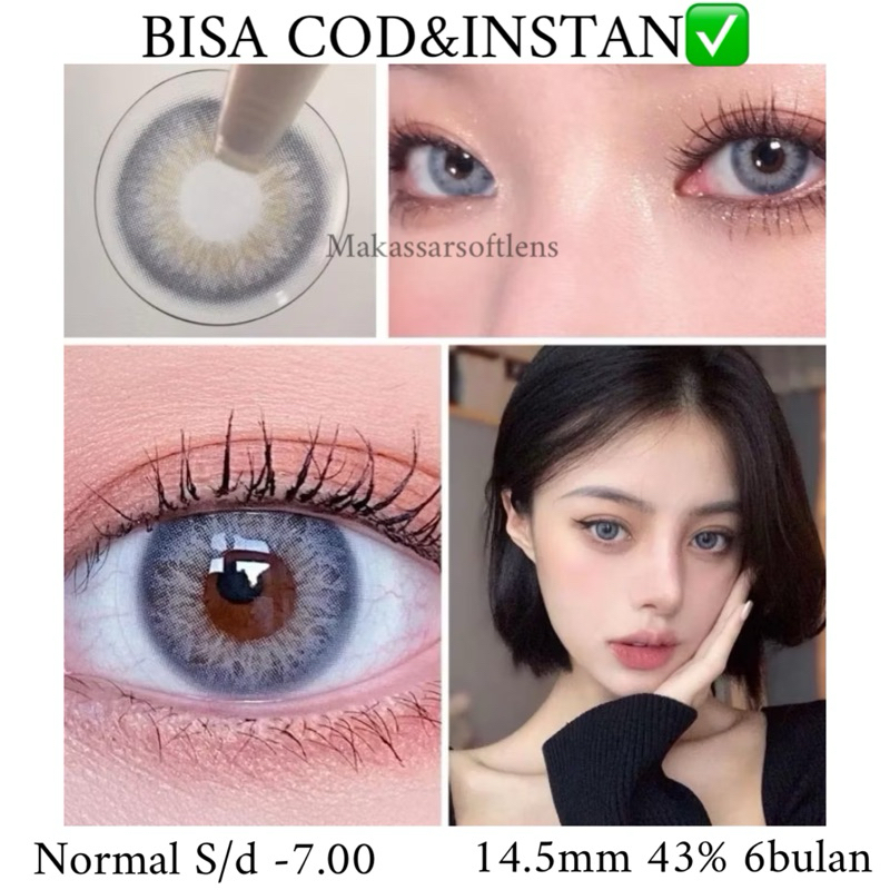 Softlens Dna gray Tanpa ring Normal&Minus