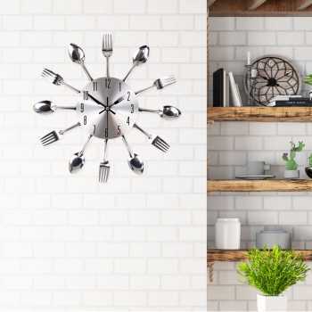 Jam Dinding 3D Creative Design Kuliner Sendok Garpu Taffware