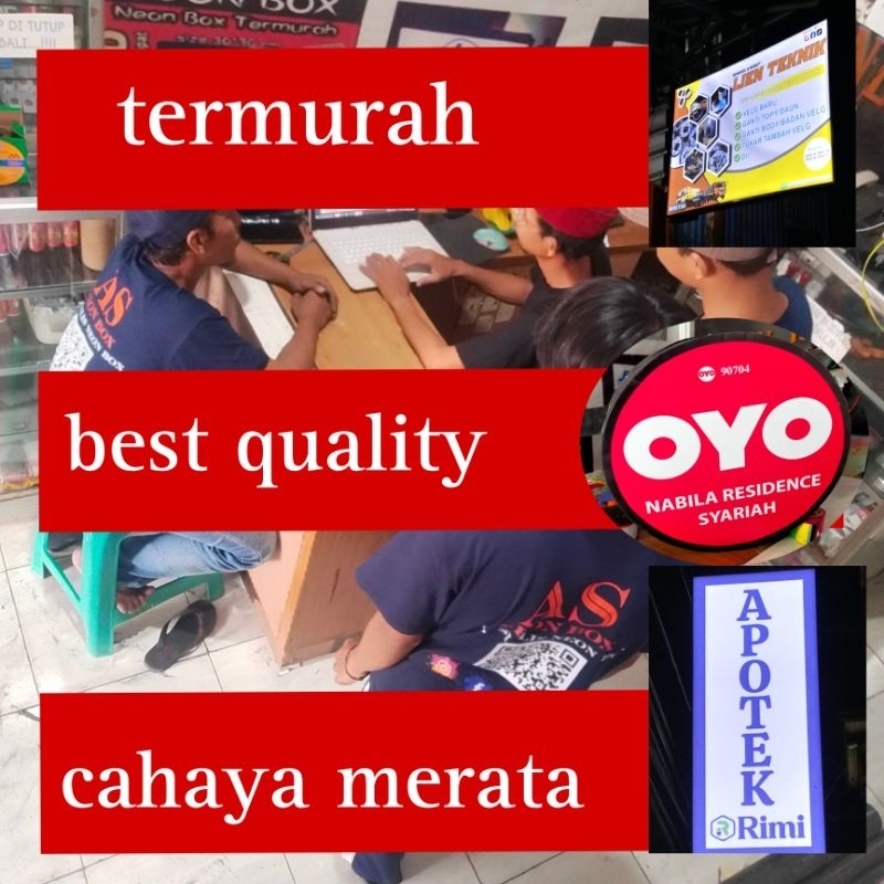 Neon Box Diameter 1 meter 2 sisi