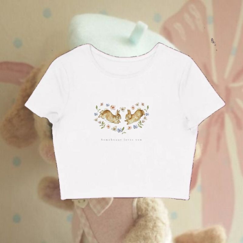Somebunny Loves You Crop Top Tee