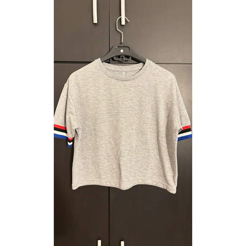 Colorbox Crop Grey Top