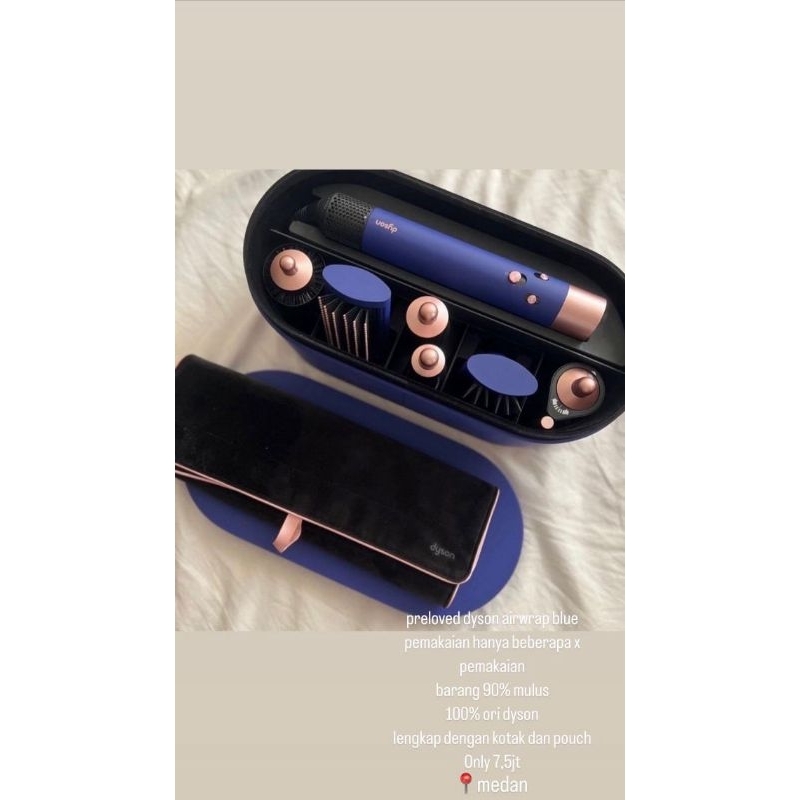 dyson airwrap blue preloved like new