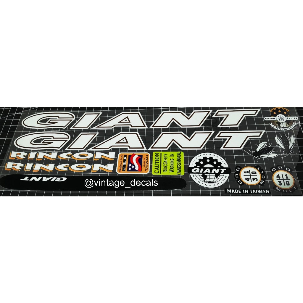 sticker decals replacement GIANT RINCON