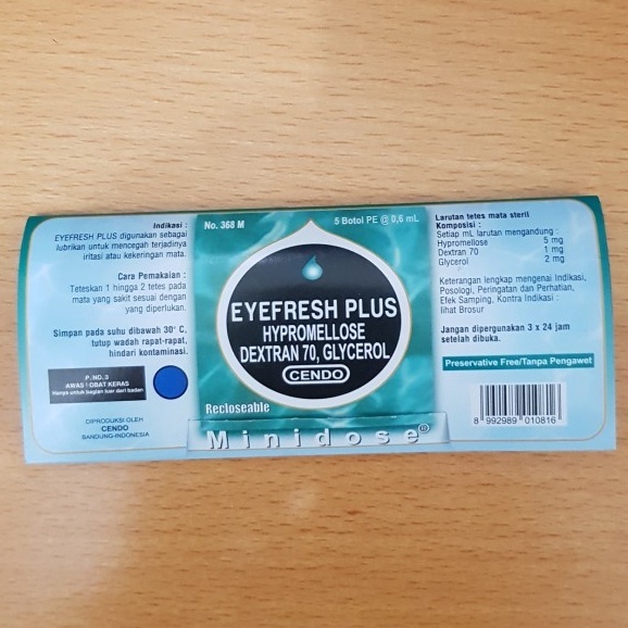 CENDO EYEFRESH PLUS MINIDOSE 0.6 ML