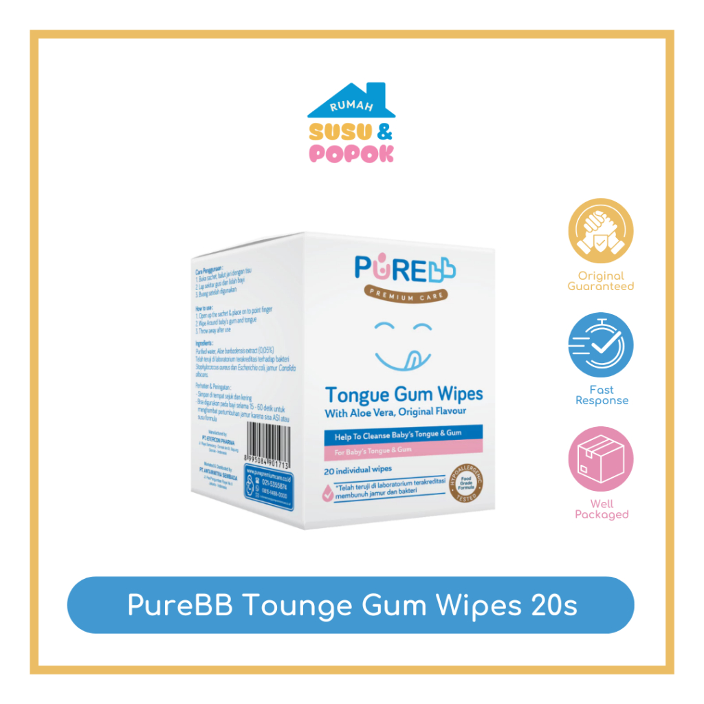PureBB Tounge Gum Wipes 20s
