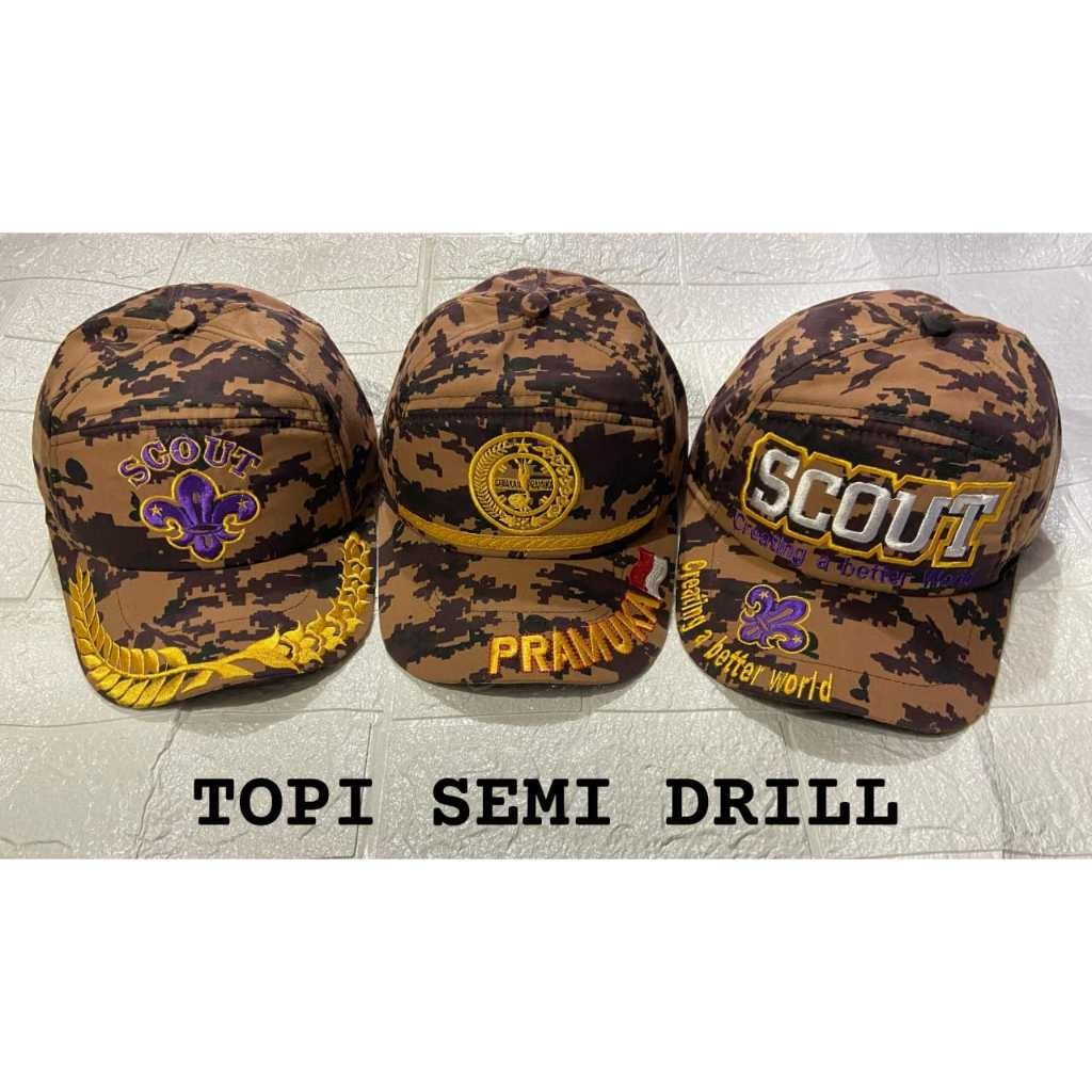 TOPI LORENG PRAMUKA SEMI DRILL