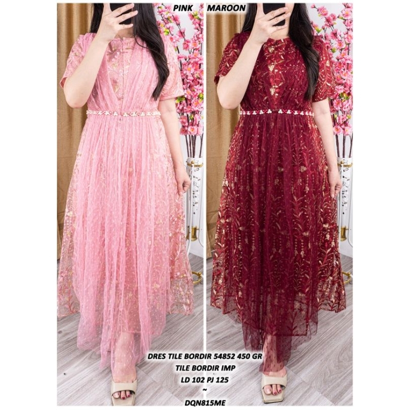 Dres panjang Brukat tile
