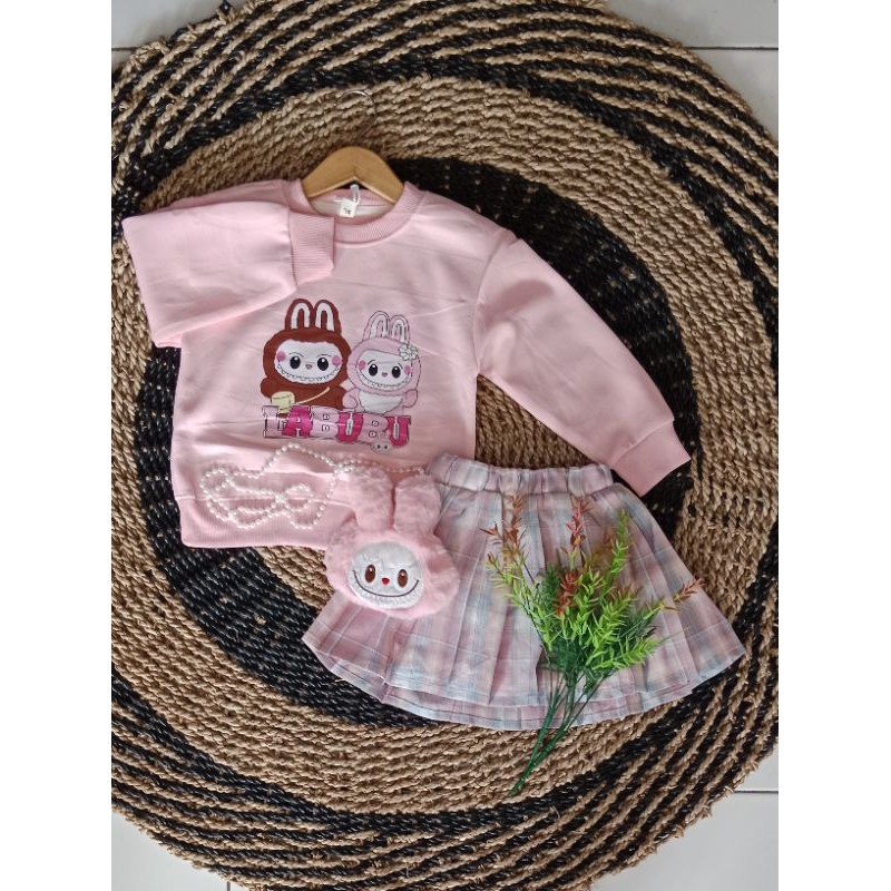 Setelan Rok Labubu Import Premium
