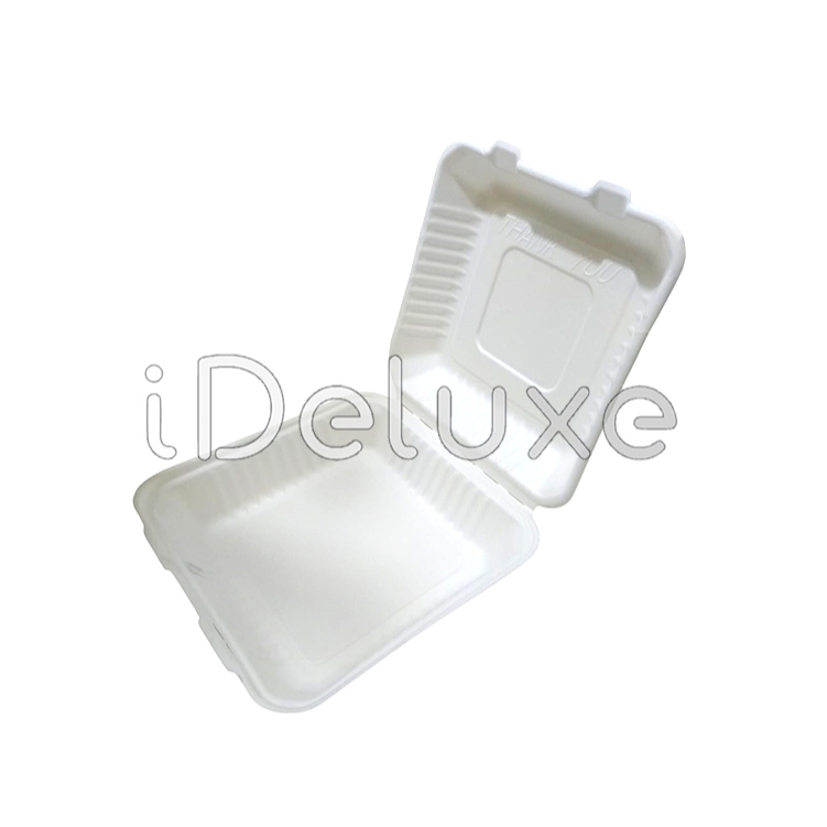 Bagasse Lunch Box ( 9 Inch ) - Putih