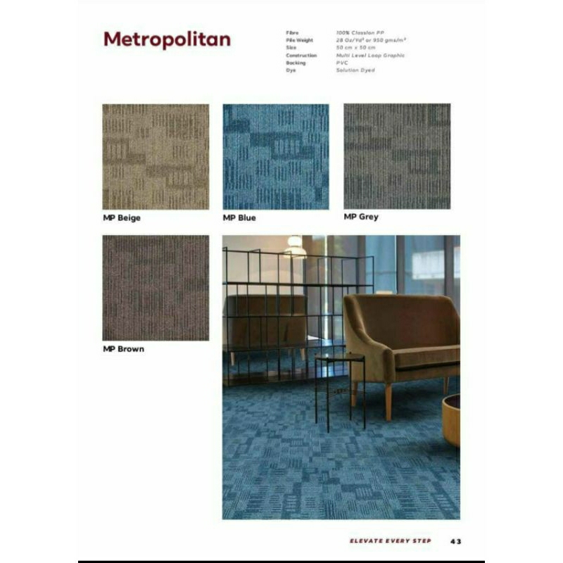 Karpet tile Metropolitan size 50x50