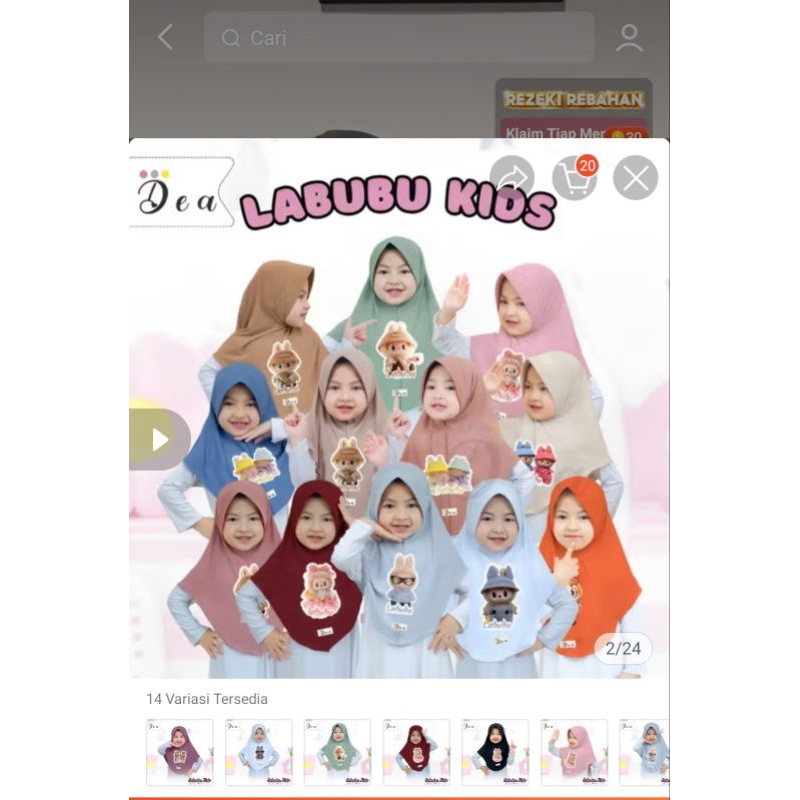 hijab anak labubu
