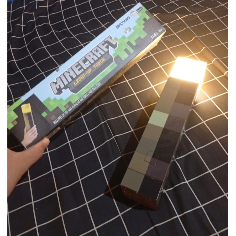 Lampu LED Minecraft Torch Light Rechargeable Warm Light