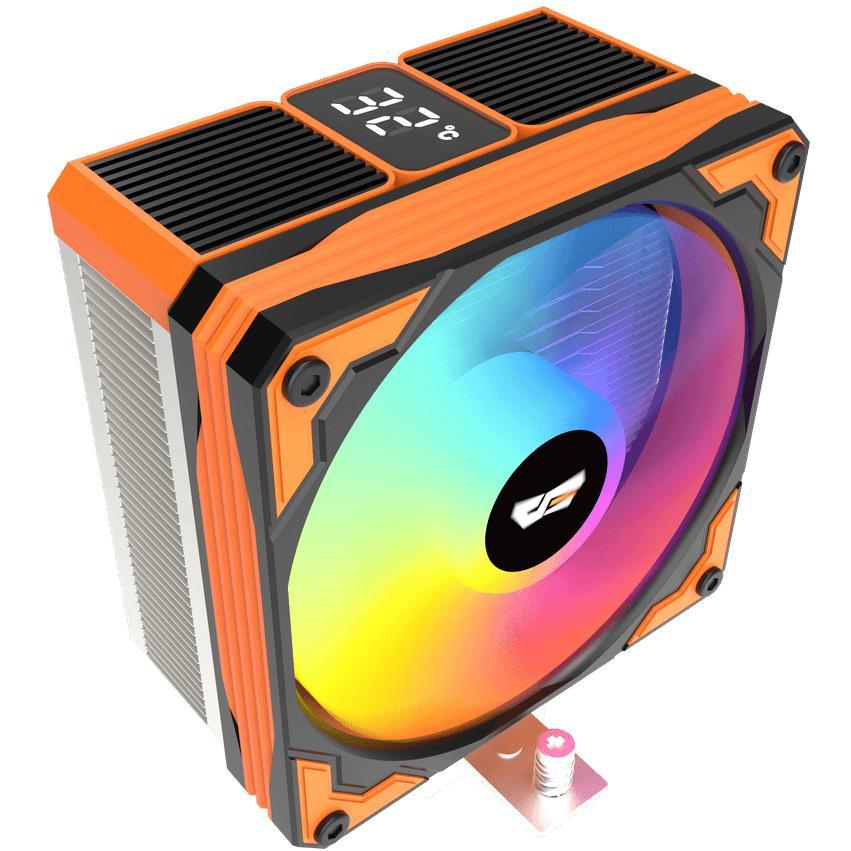 DARKFLASH M400 DIGITAL LCD BLACK ORANGE SINGLE TOWER CPU PROCESSOR AIR COOLER