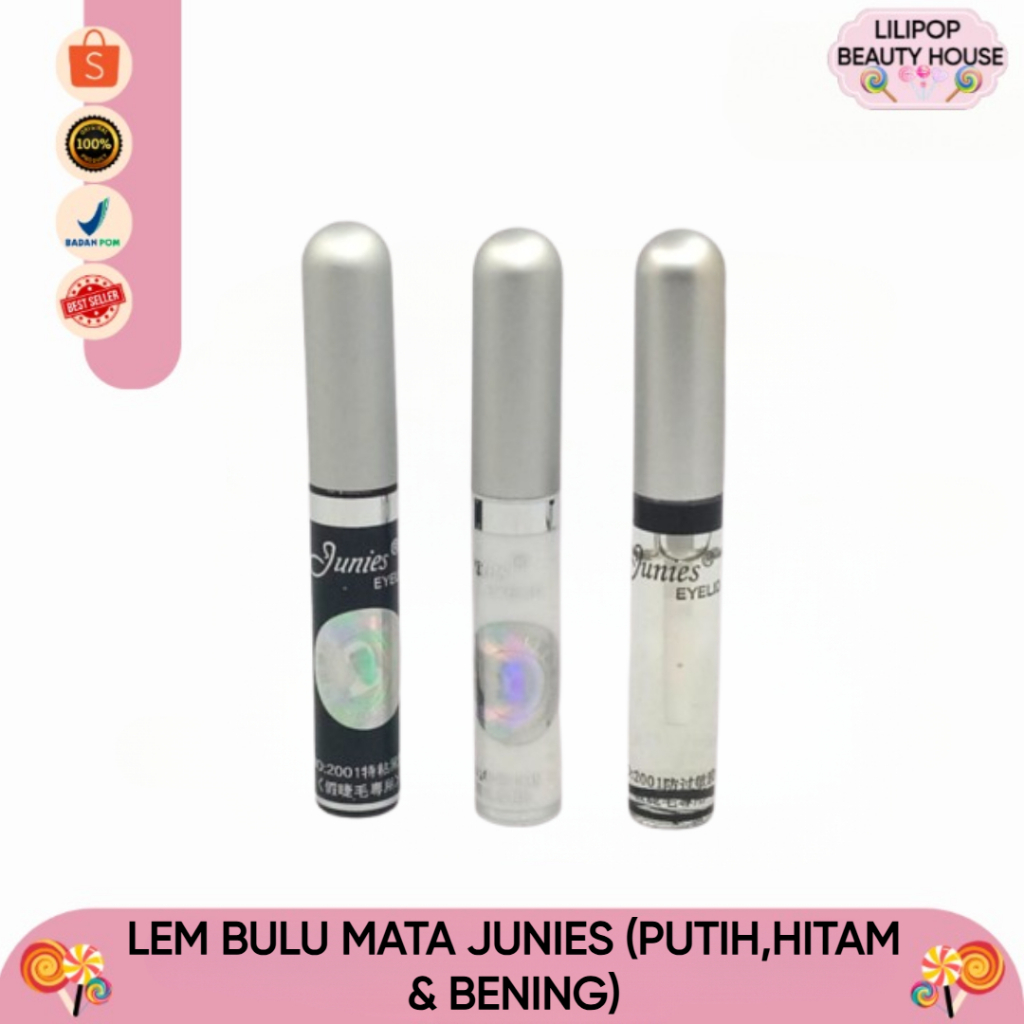 LEM BULU MATA JUNIES (PUTIH,HITAM & BENING)