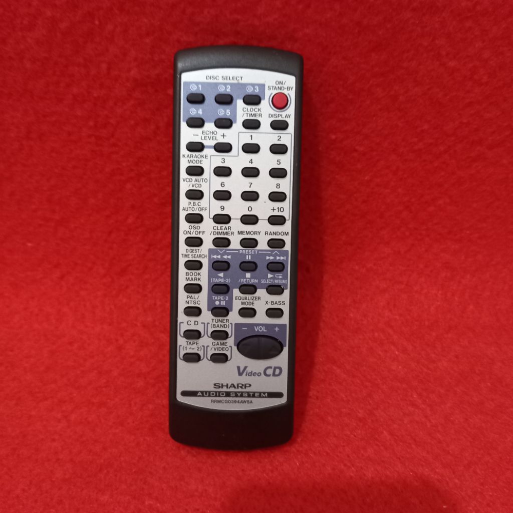 Remote SHARP Audio System Original Asli . RRMCG0394AWSA .