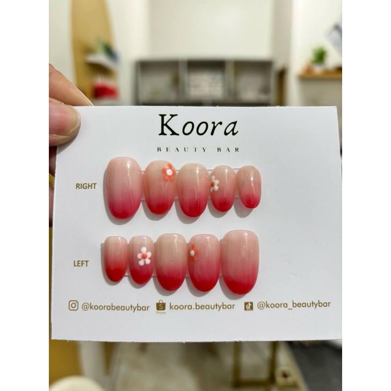 Pink ombre press on nails