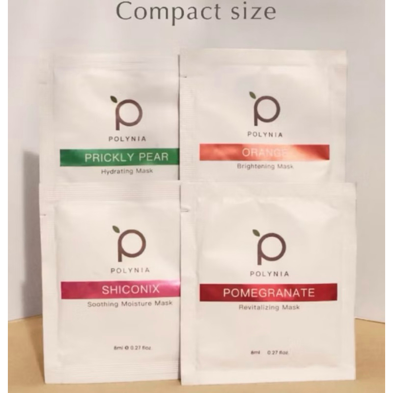 Polynia compact size face mask sachet