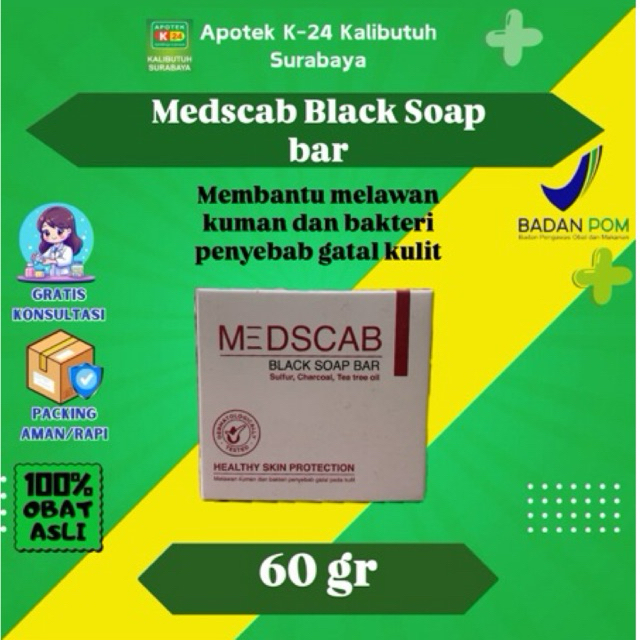 Medscab black soap bar 60gr
