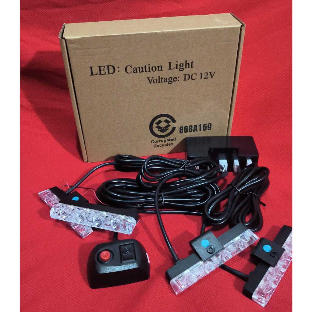 Lampu LED Strobo 4 PC plus Module N Saklar Komplit - LED Strobo 868A169 Type