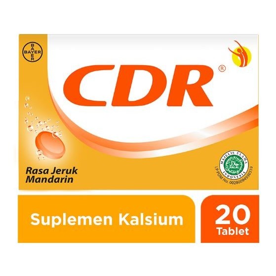 Suplemen Kalsium CDR Rasa Jeruk 20 Tablet