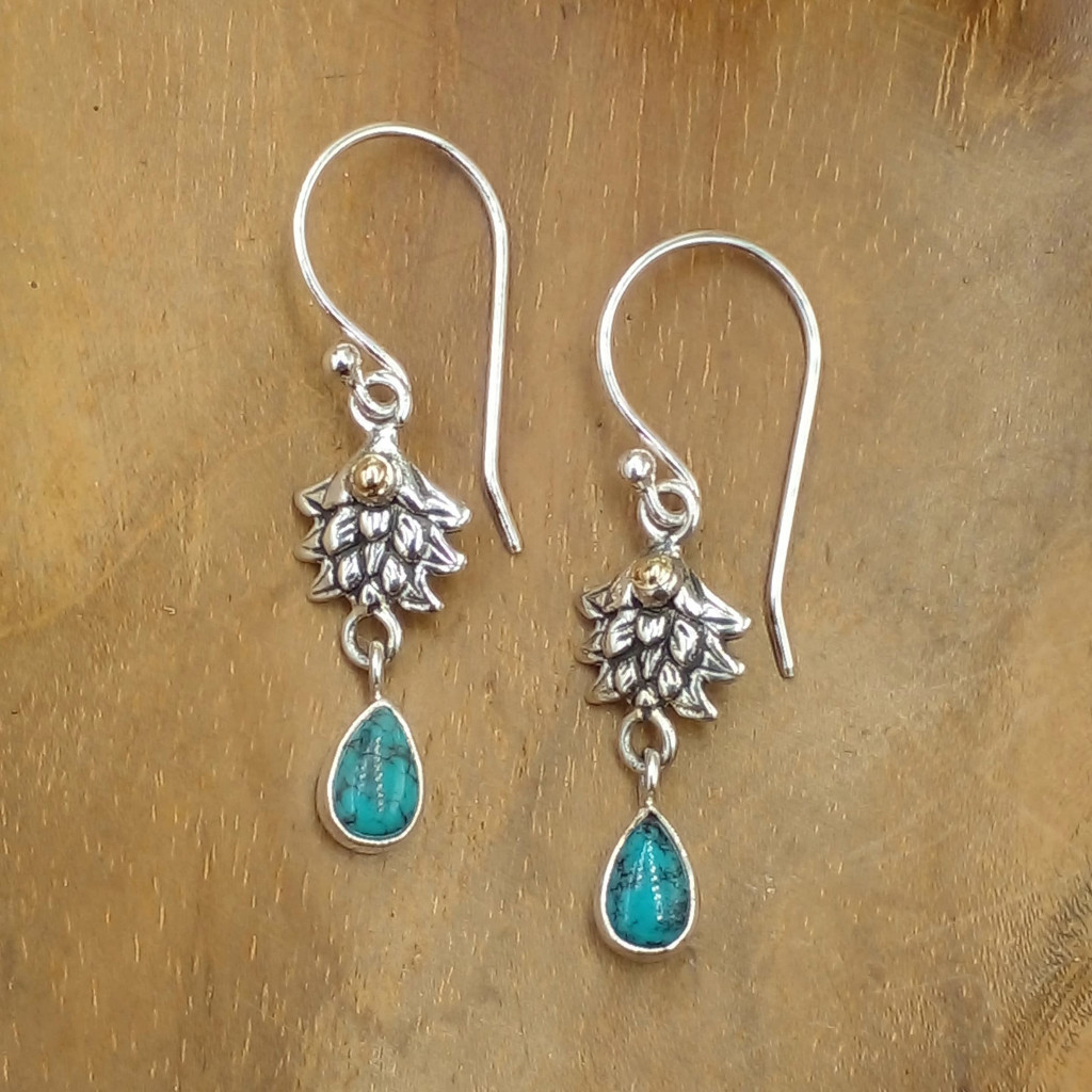 Anting Hook Pership Dengan Permata dan Emas E1758