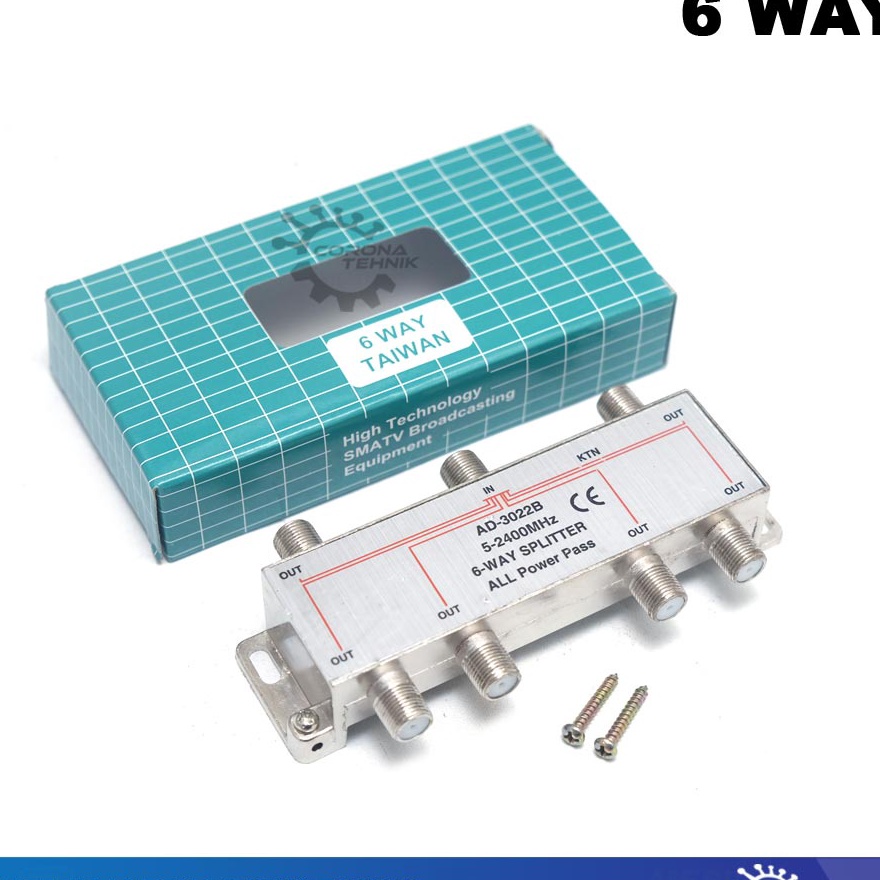 Mega Taiwan  Splitter Antena 6 Way