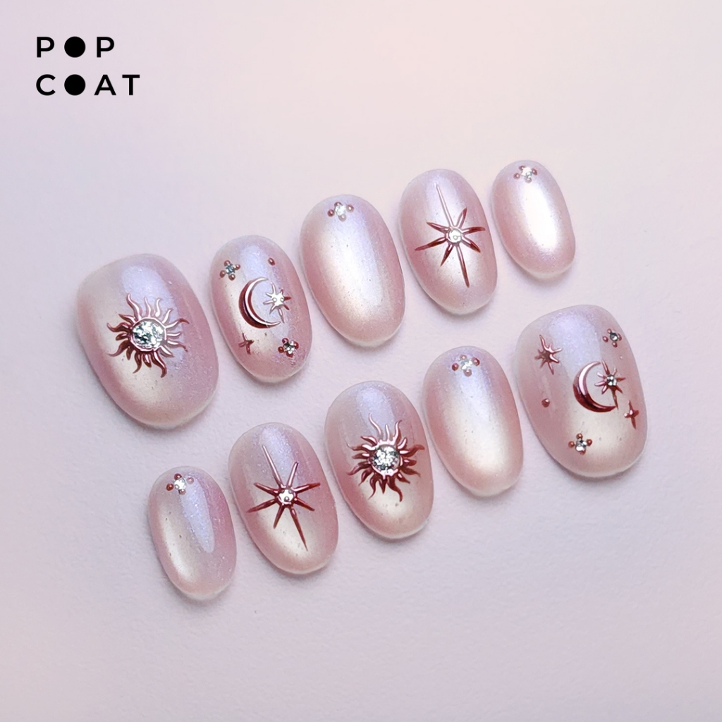 PINK CELESTIAL | PRESS ON NAILS BY POPCOATNESSA