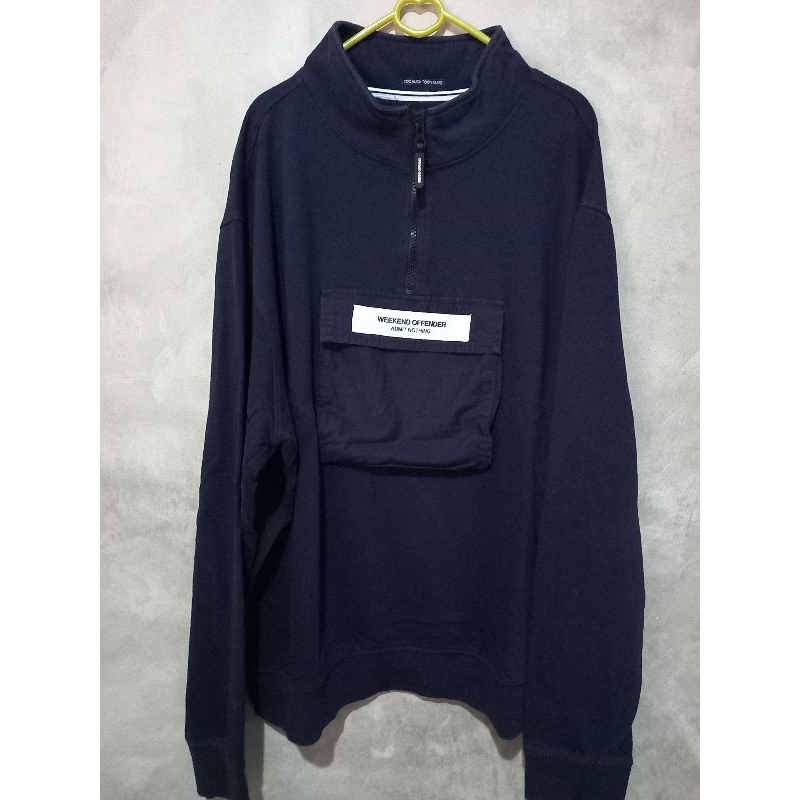 weekendoffender half zip crewneck