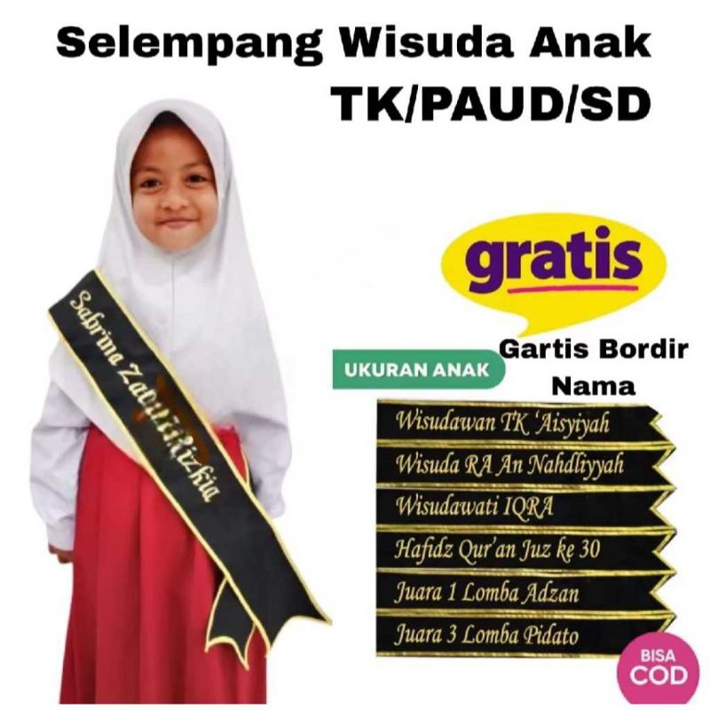 selempang anak/tk/paud/sd