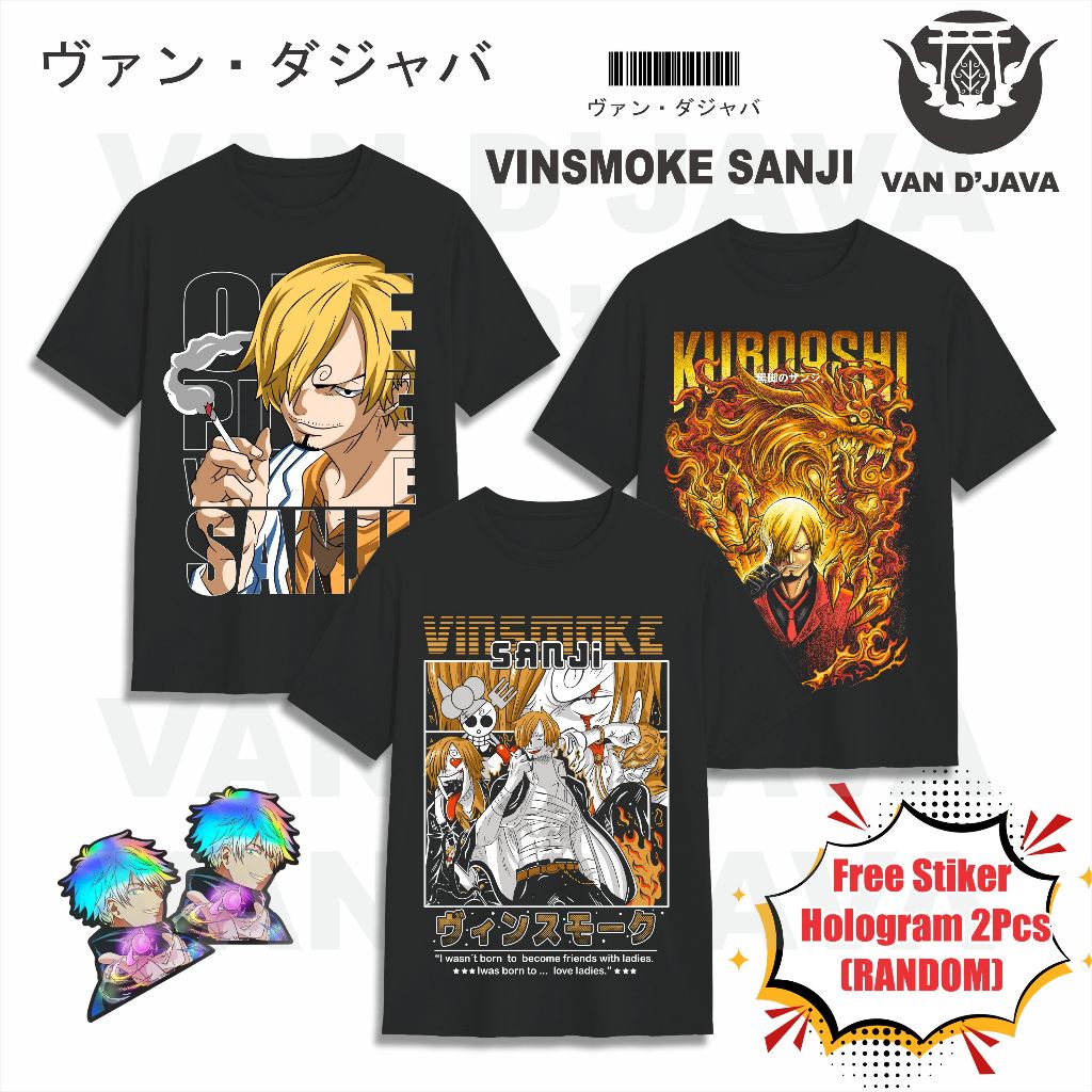 Van D'Java KAOS PREMIUM ANIME ONE PIECE VINSMOKE SANJI