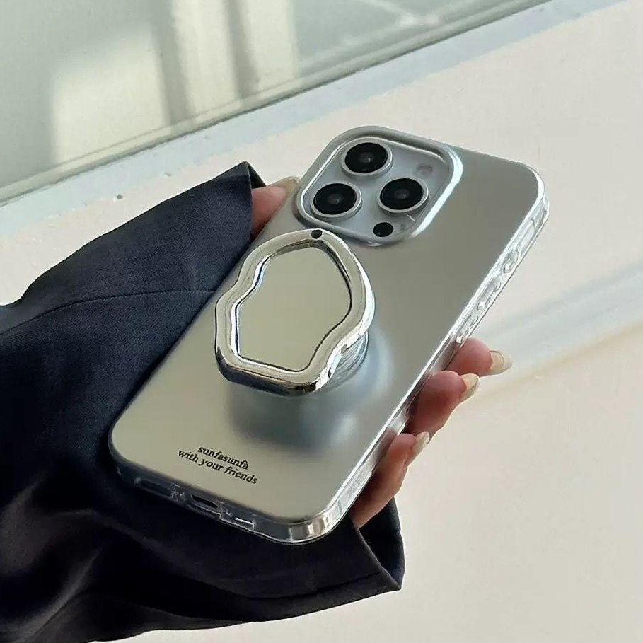 NEW ! SILVER PLAT WITH MIRROR CASE IPHONE