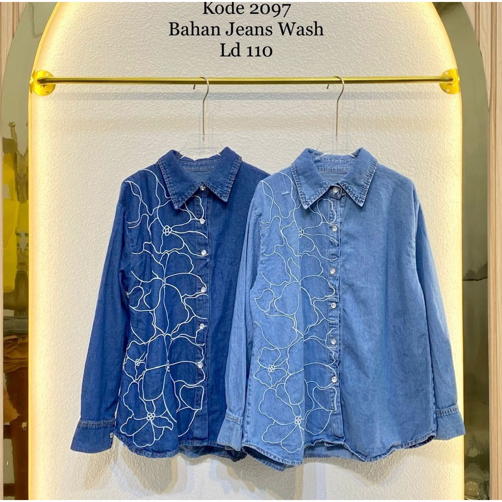 KEMEJA DENIM BUNGA