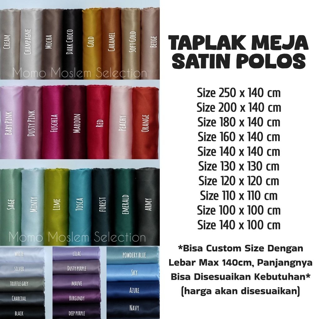 Taplak Meja Satin Polos