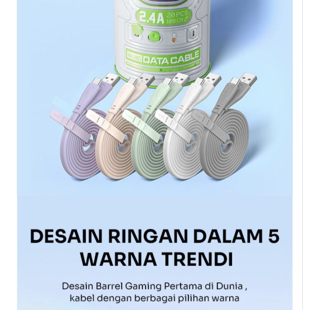 robot rac100s kabel data dan charging type c bergaransi