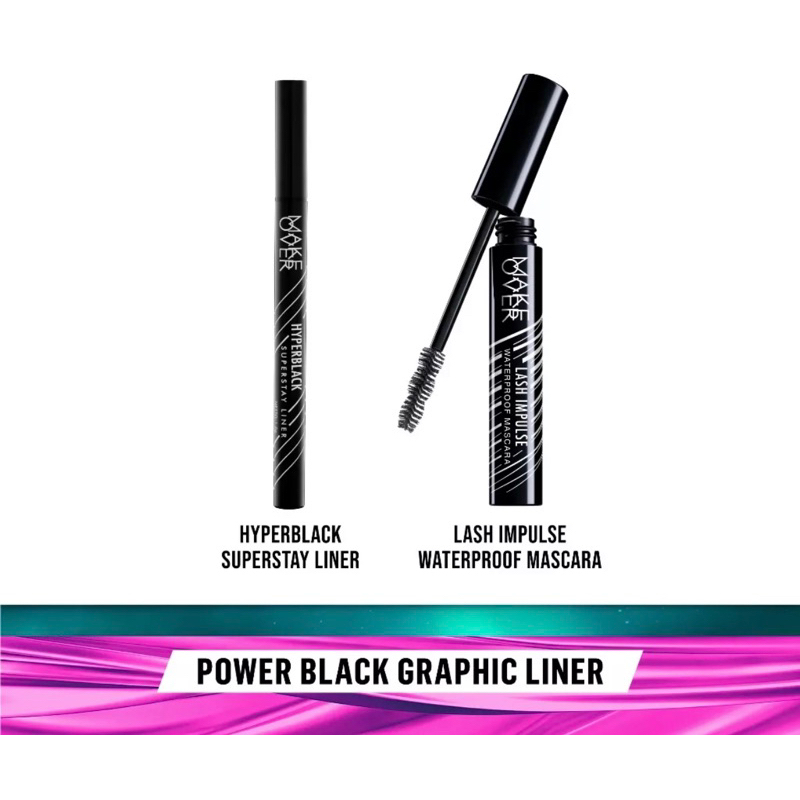 Make Over Dramatic Graphic Eye look: Hyperblack Eye Liner, Lash Impulse Mascara
