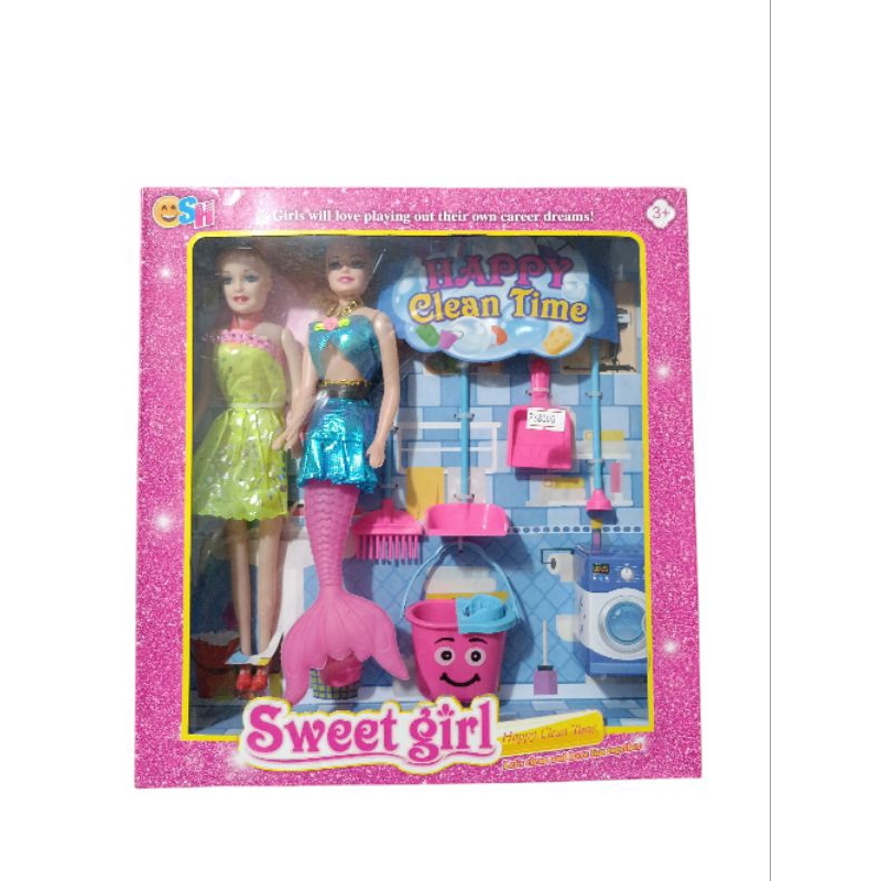 Mainan Boneka Barbi Happy Clean Time