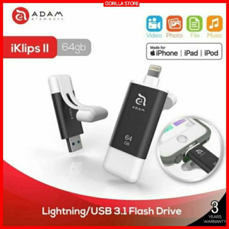ADAM ELEMENTS Iklips Lightning Flash Drive 64GB