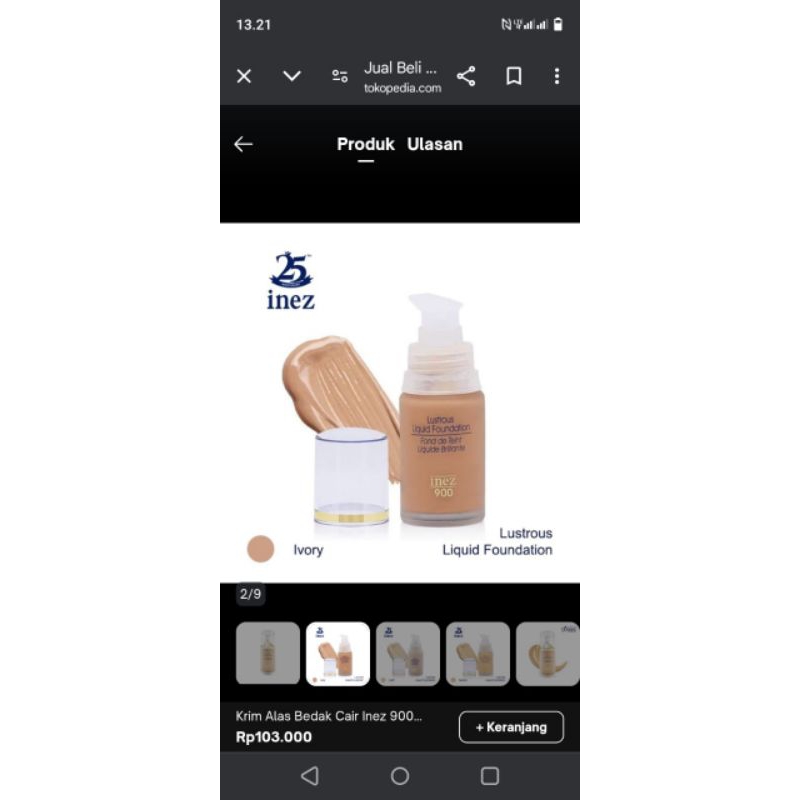 Lustrous liquid foundation