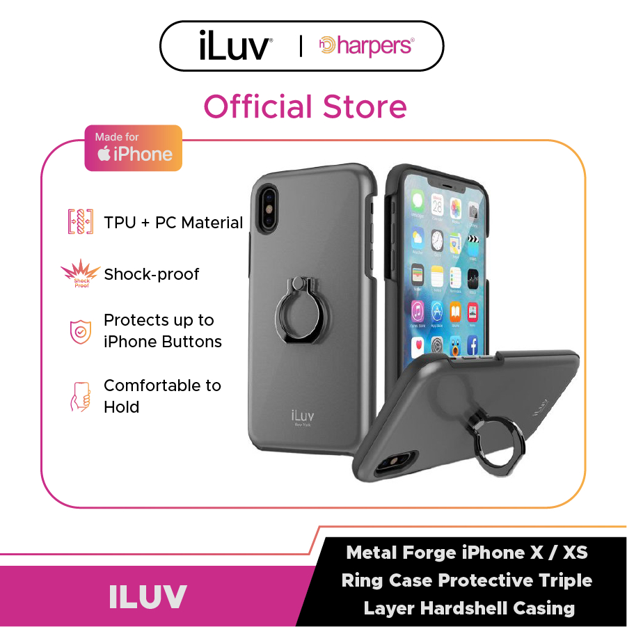 ILUV Metal Forge iPhone X / XS Ring Case Protective Triple Layer Hardshell iPhone Case Casing iPhone