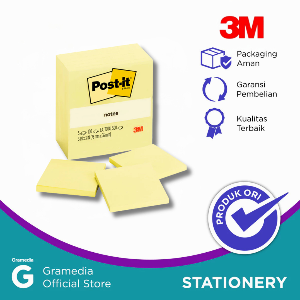 Gramedia - STICKY NOTE 3M POST IT YELLOW