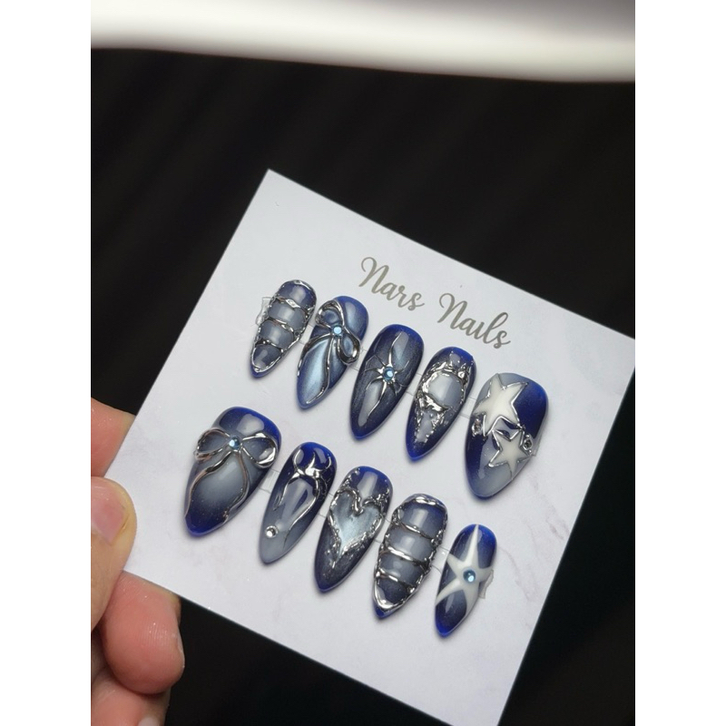 PRESS ON nails Blue y2k