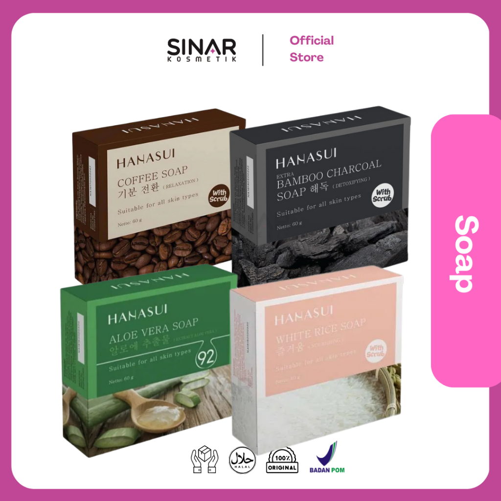 Hanasui Soap with Scrub  60gr Original BPOM
