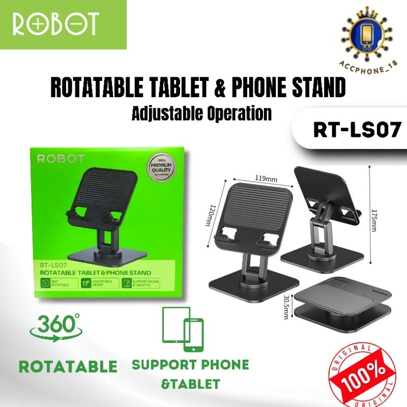 ROBOT RT-LS07 ROTATABLE TABLET & PHONE STAND Adjustable Height